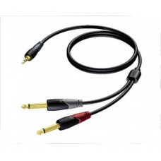 Laidas 3.5mm stereo - 2x6.3mm 1.5m Procab